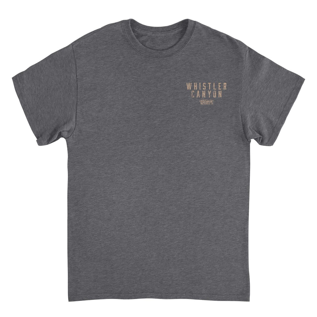 Skiing Whistler Dark Heather Front & Back Print T-Shirt