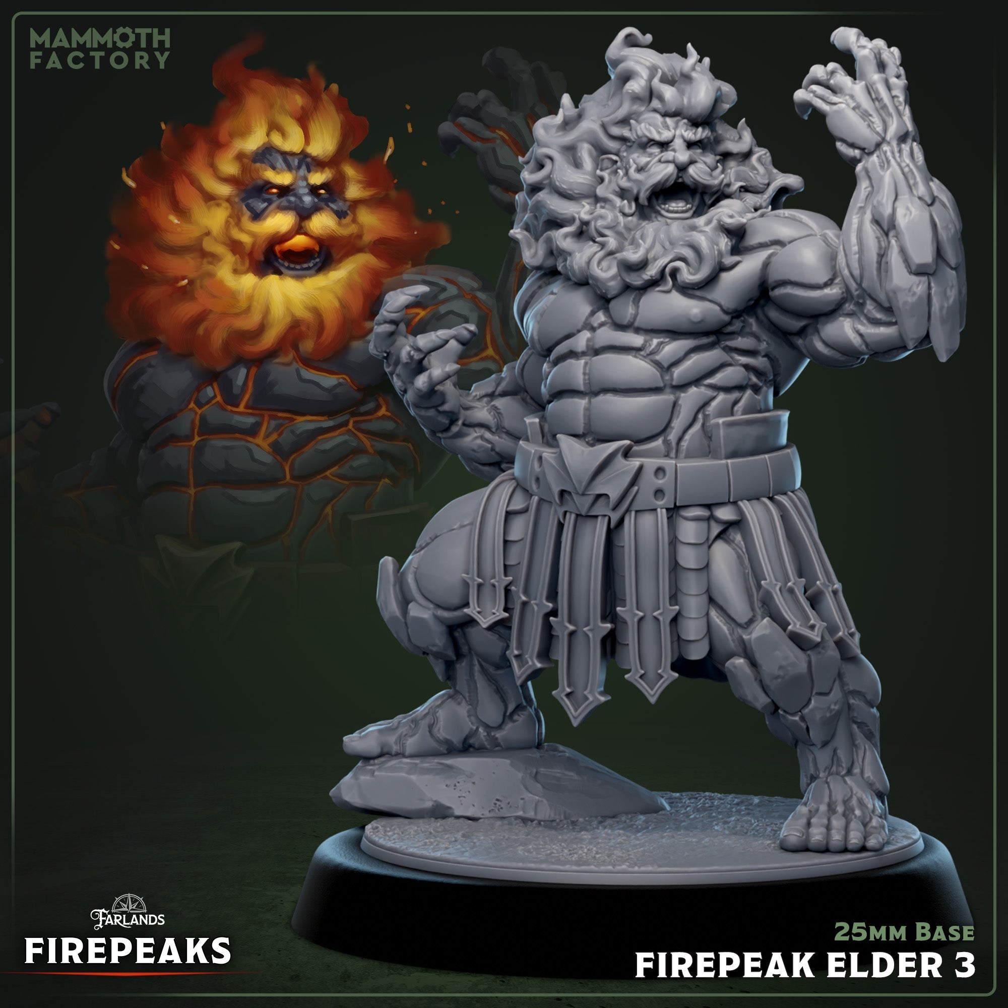 Firepeak Elder: Sculpt 3 (Male Fire Dwarf Grappler)