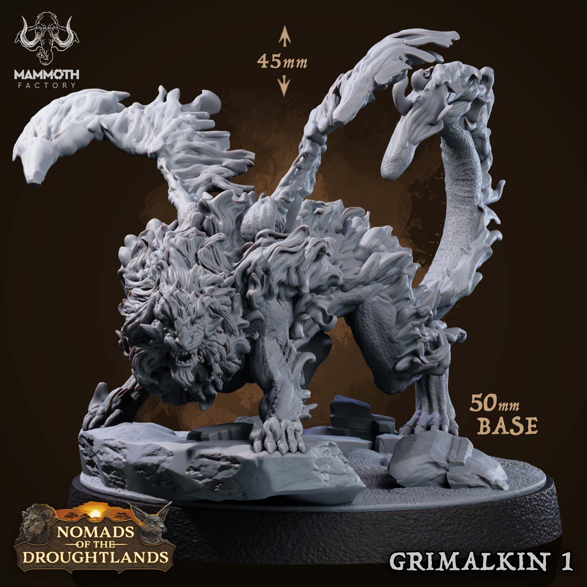 Grimalkin: Sculpt 1 (Winged Lion Fire Elemental)