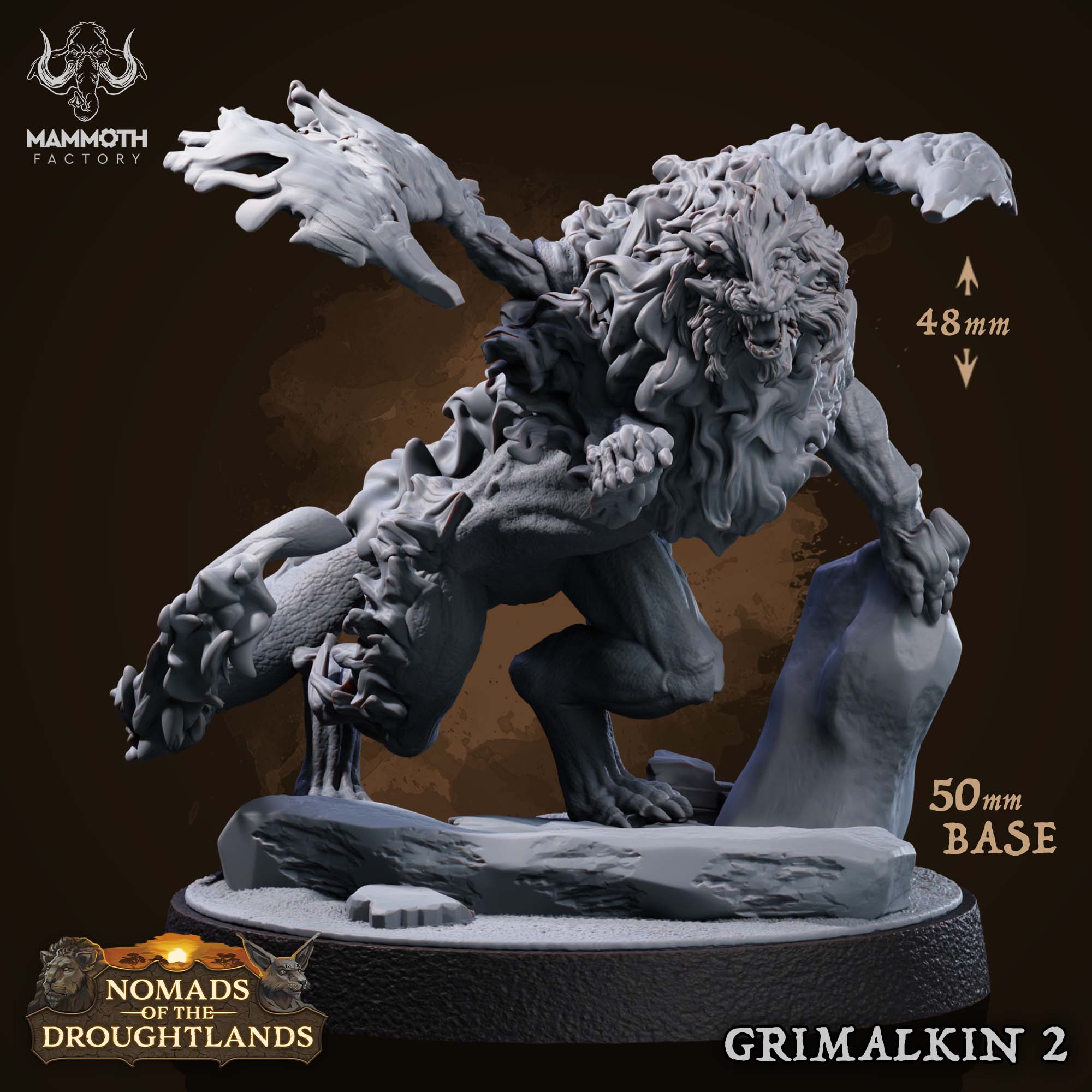 Grimalkin: Sculpt 2 (Winged Lion Fire Elemental)