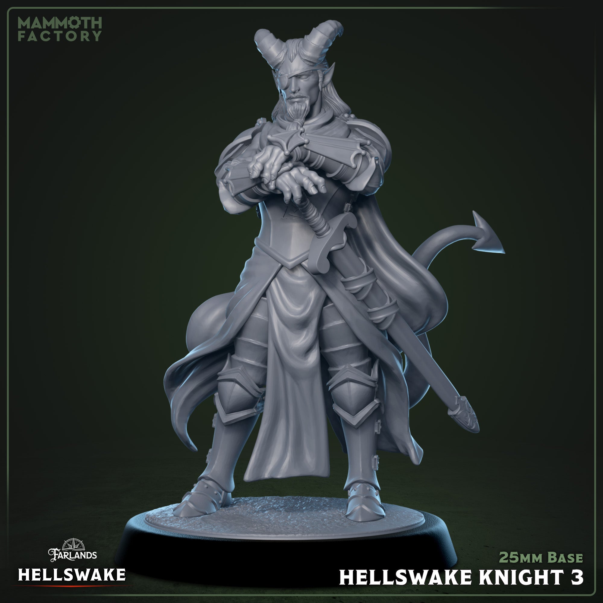 Hellswake Knight: Sculpt 3 (Male Tiefling Fighter)