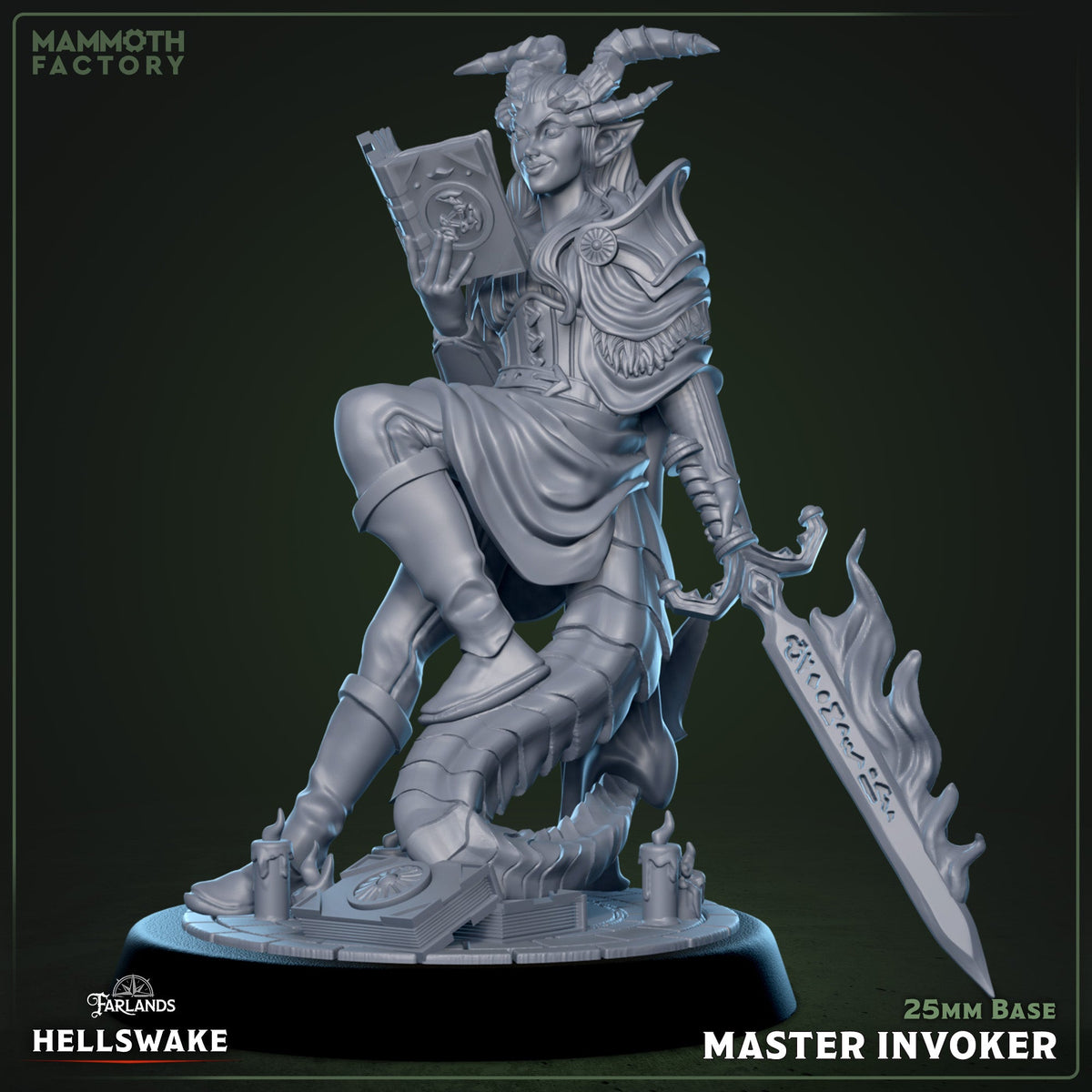 Idreleys, Master Invoker (Female Tiefling Battlemage)