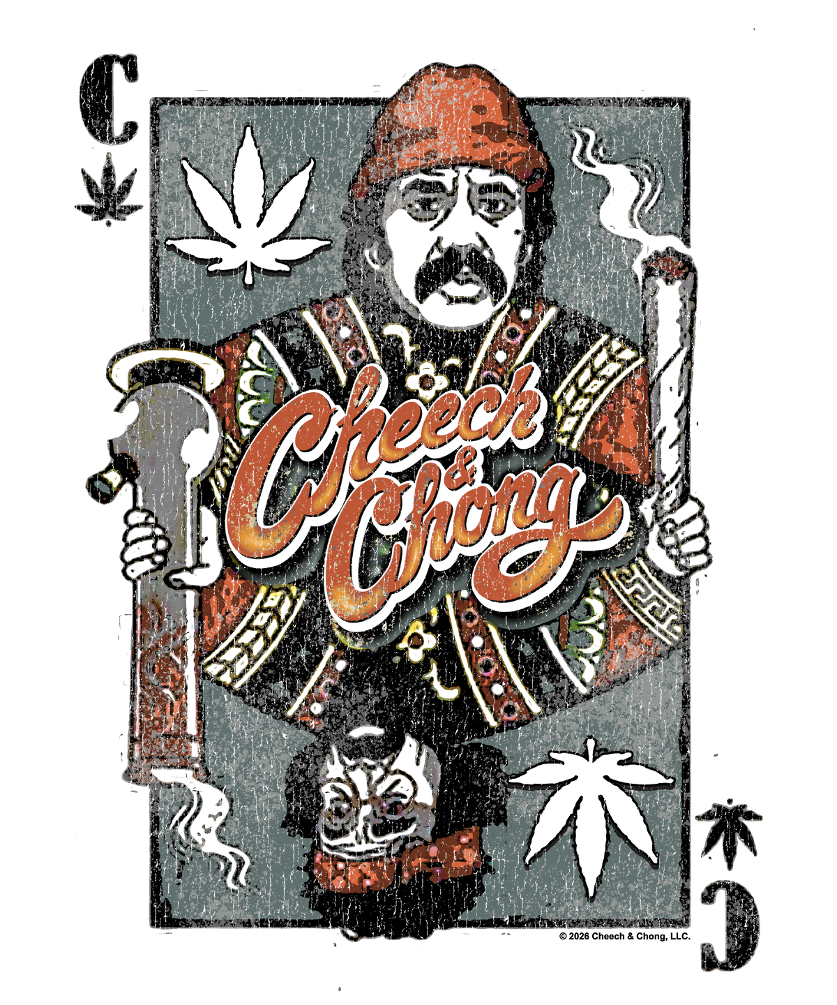 Cheech & Chong Playing Card King Character Distressed T-Shirt