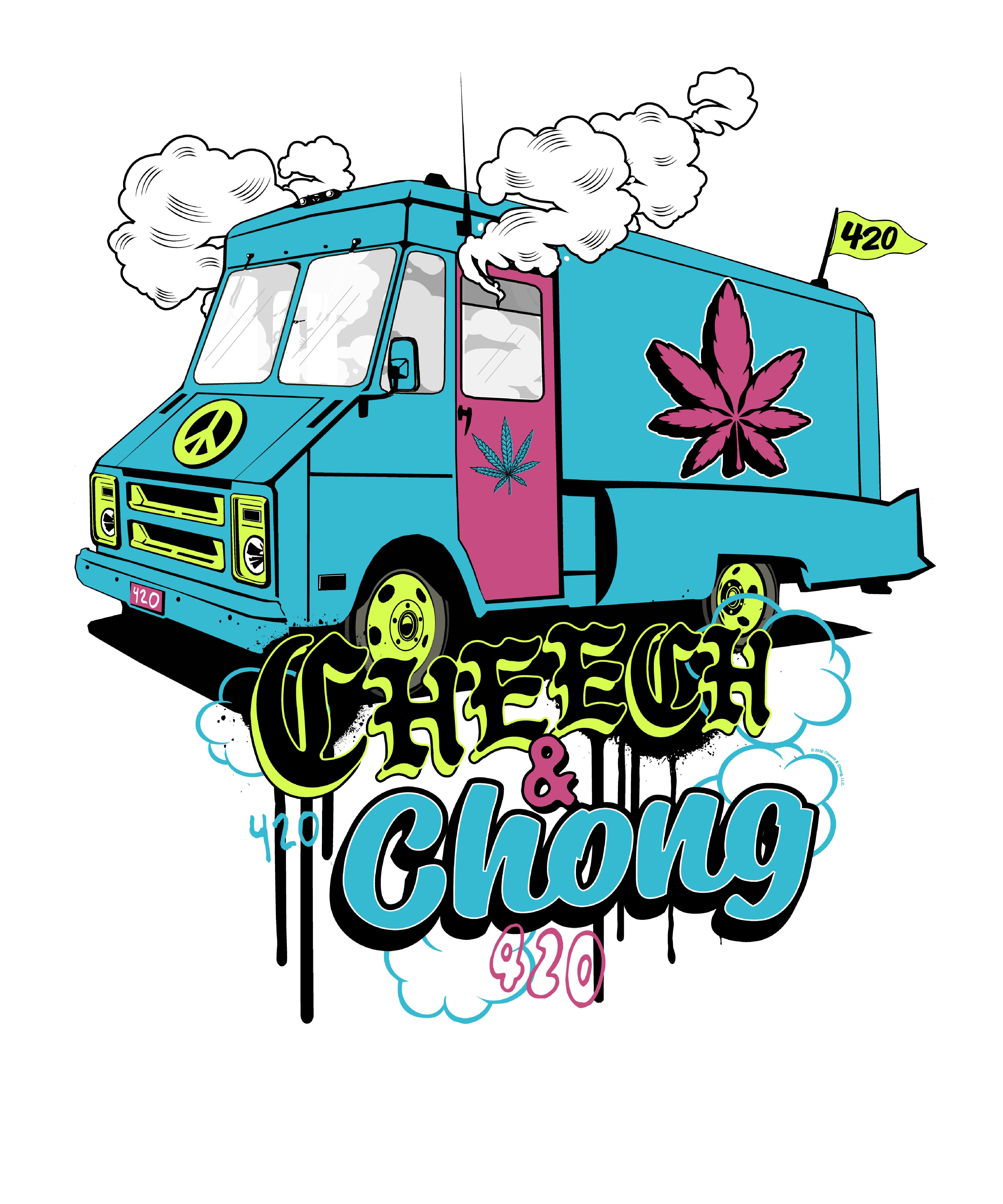 Cheech & Chong 420 Truck Leaf T-Shirt
