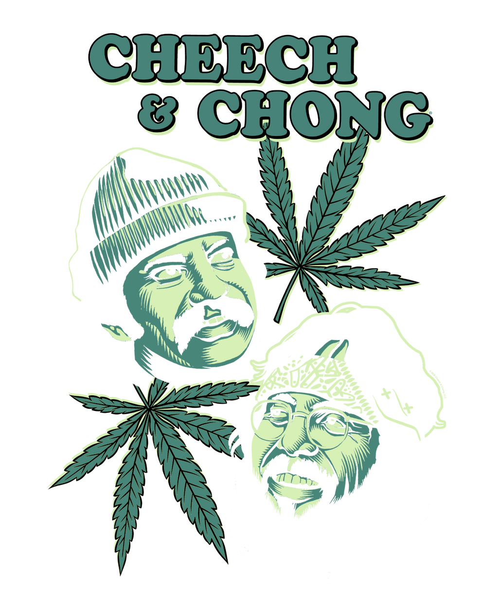 Cheech & Chong Duo Portrait Leaf T-Shirt