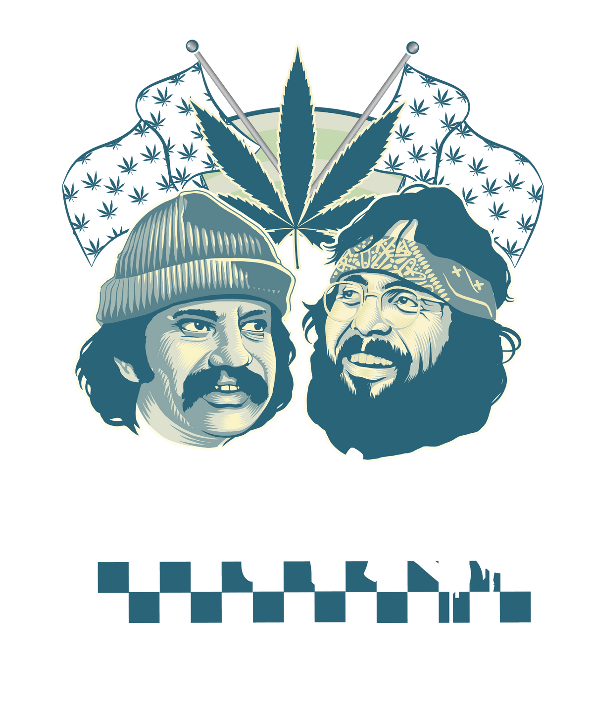Cheech & Chong Team 420 Duo Leaf Flags T-Shirt
