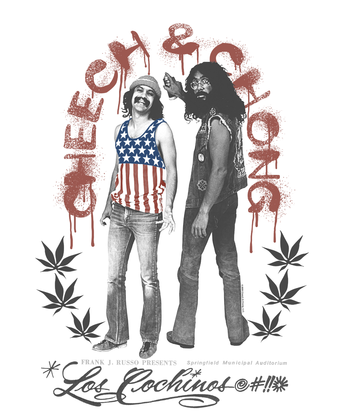 Cheech & Chong Los Cochinos Retro Concert Poster T-Shirt