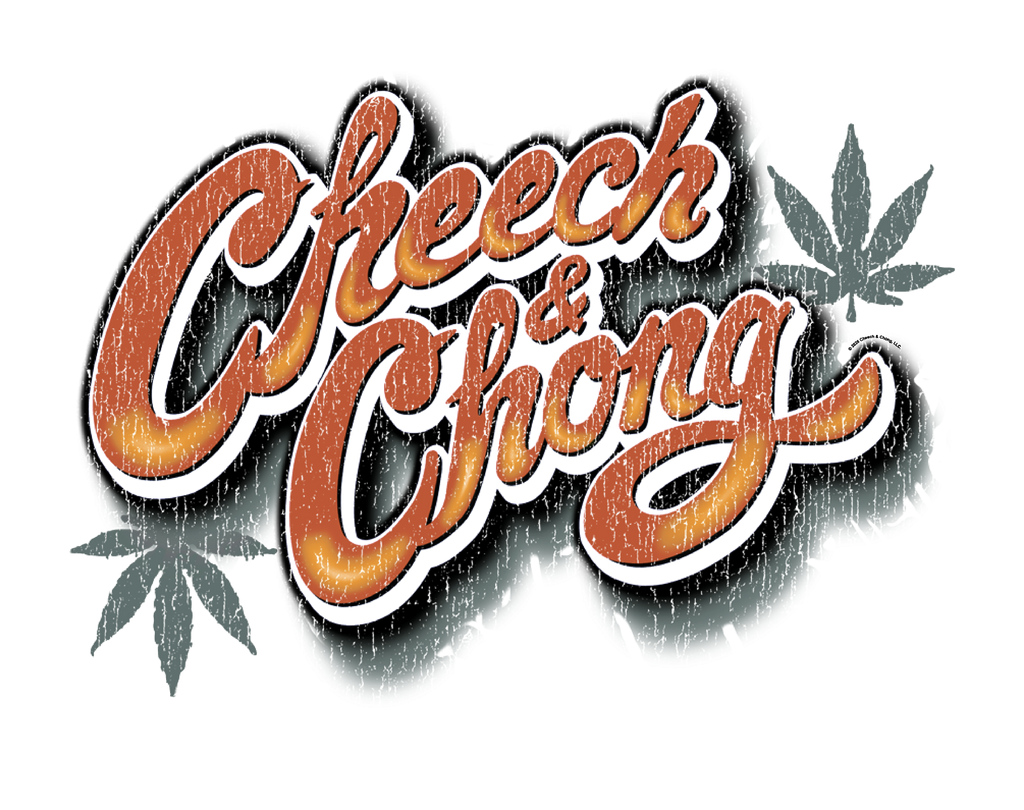 Cheech & Chong Vintage Script Distressed Leaf Logo T-Shirt