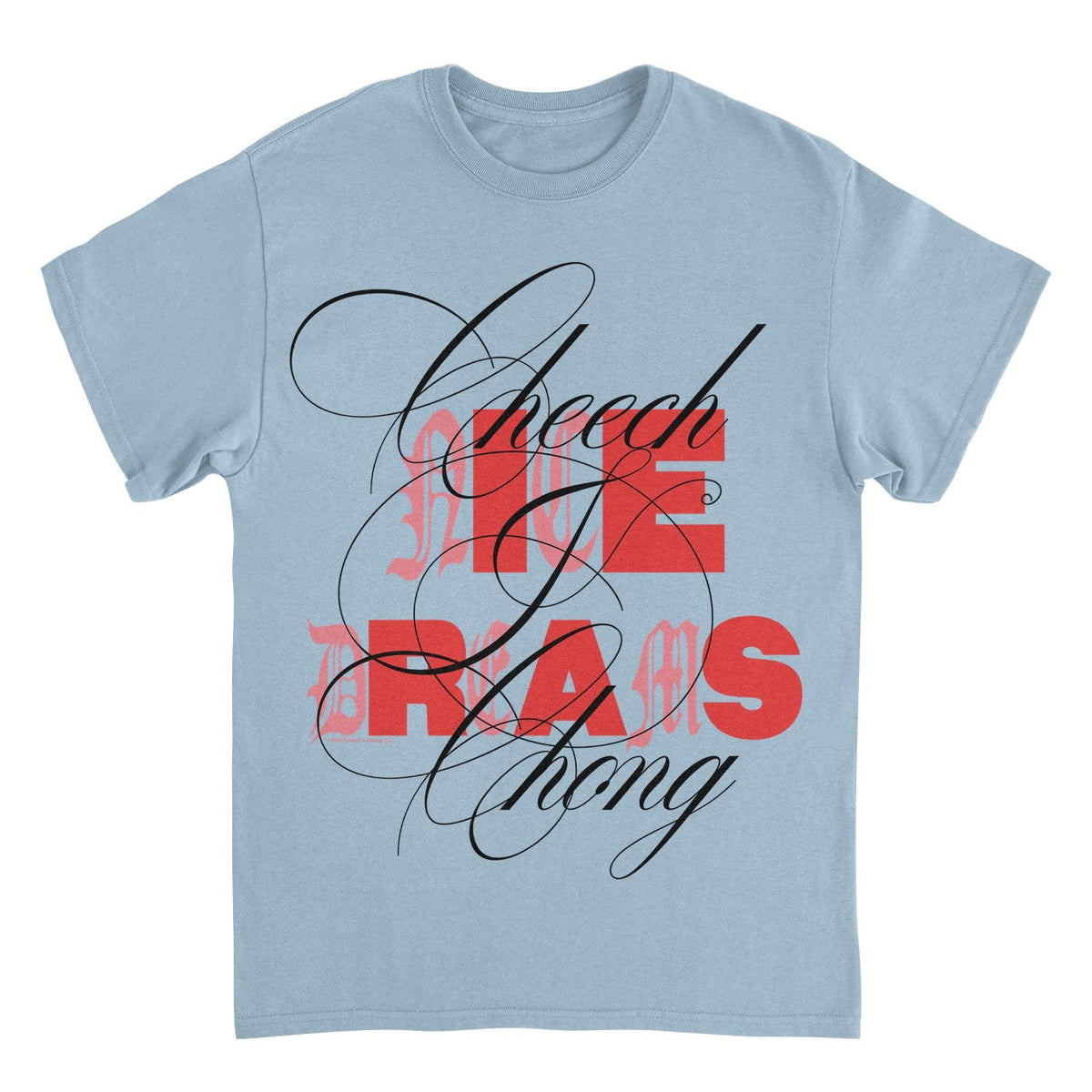 Cheech & Chong Nice Dreams Red Typography T-Shirt