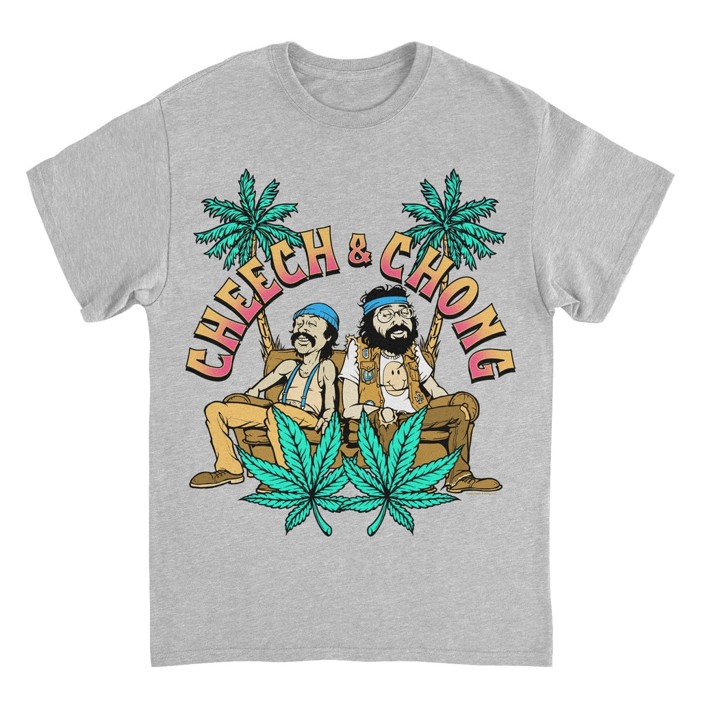 Cheech & Chong Cartoon Couch Palm Trees T-Shirt