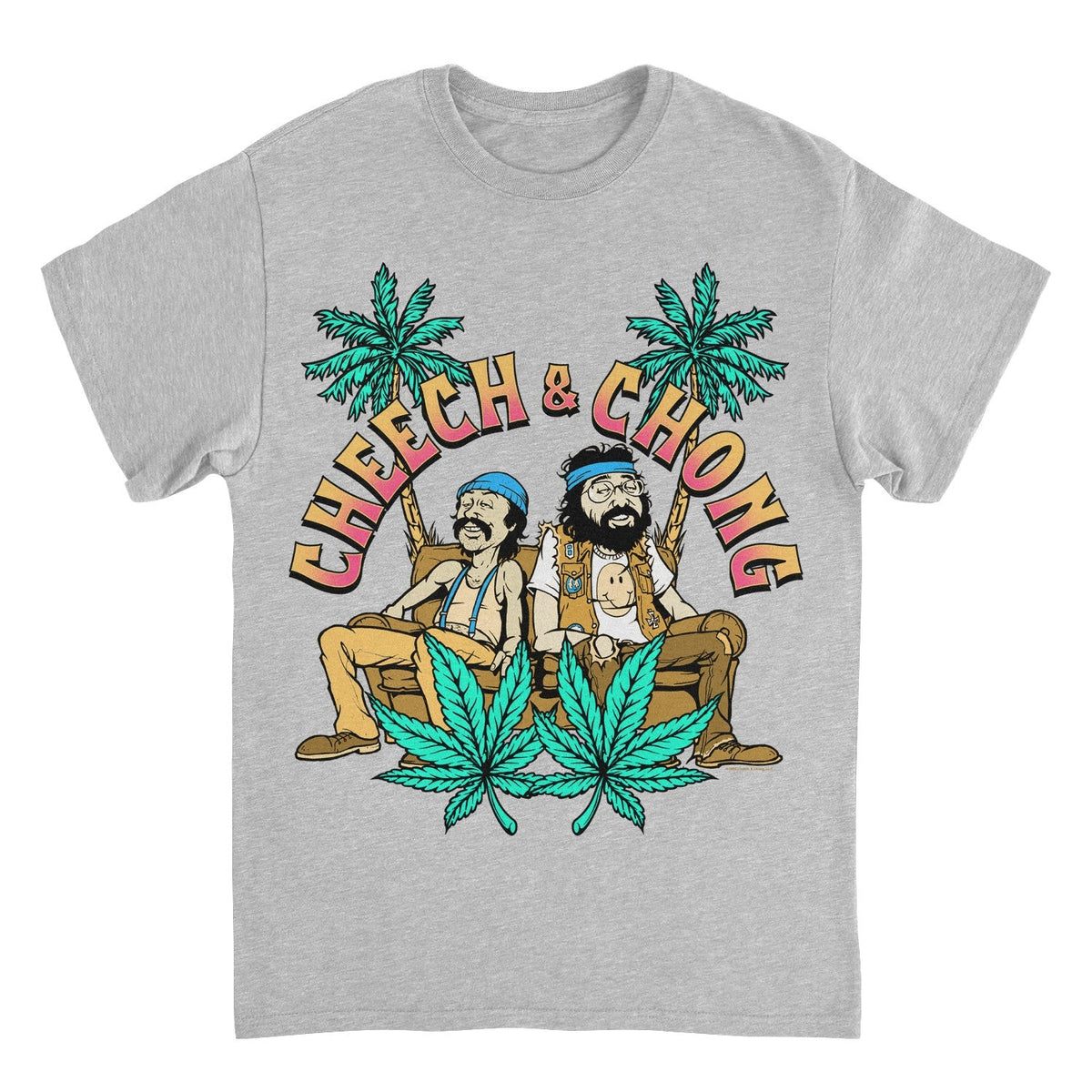 Cheech & Chong Cartoon Couch Palm Trees T-Shirt