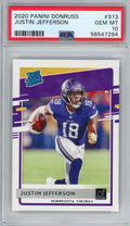 Graded 2020 Panini Donruss Justin Jefferson #313 Rookie RC Football Card PSA 10 Gem Mint