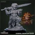 Izidrina, Mountain Queen (Female Dwarf Barbarian Noble)