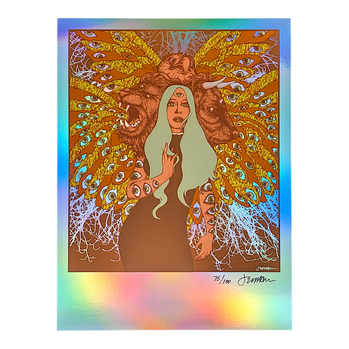 Jermaine Rogers "Living Creature" (Rainbow Foil) Print