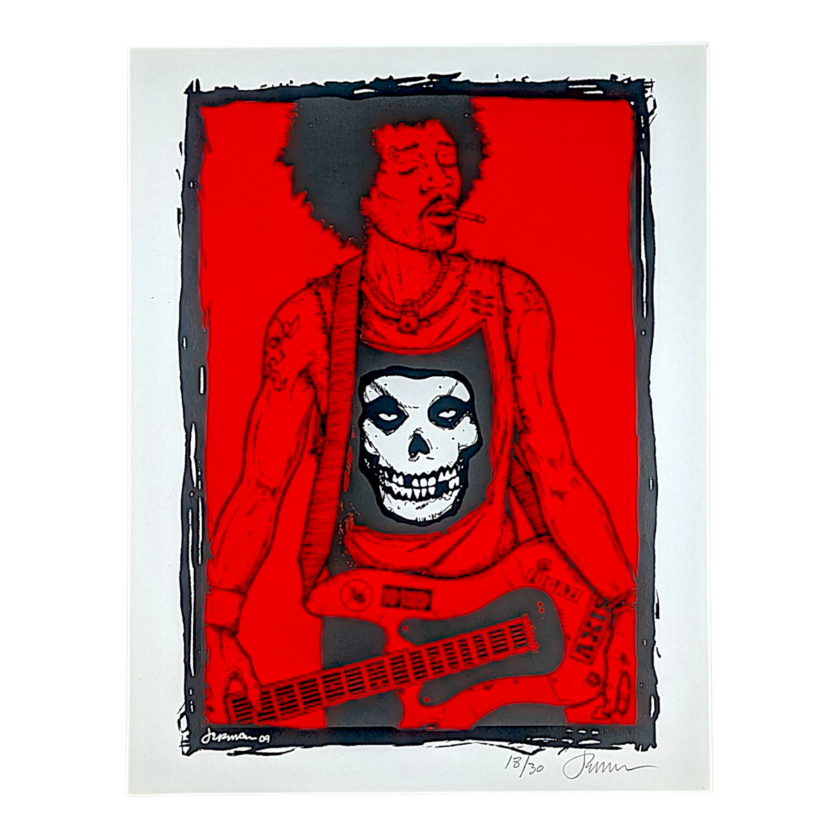 Jermaine Rogers "The Jimi Hendrix Experience (Will I Live Tomorrow?)" (Red) Print