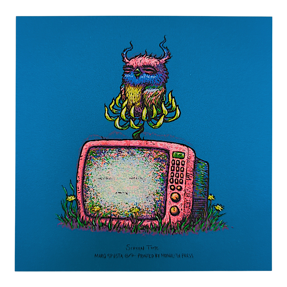 Marq Spusta "Screen Time" (Sticky Teal) Mini Print