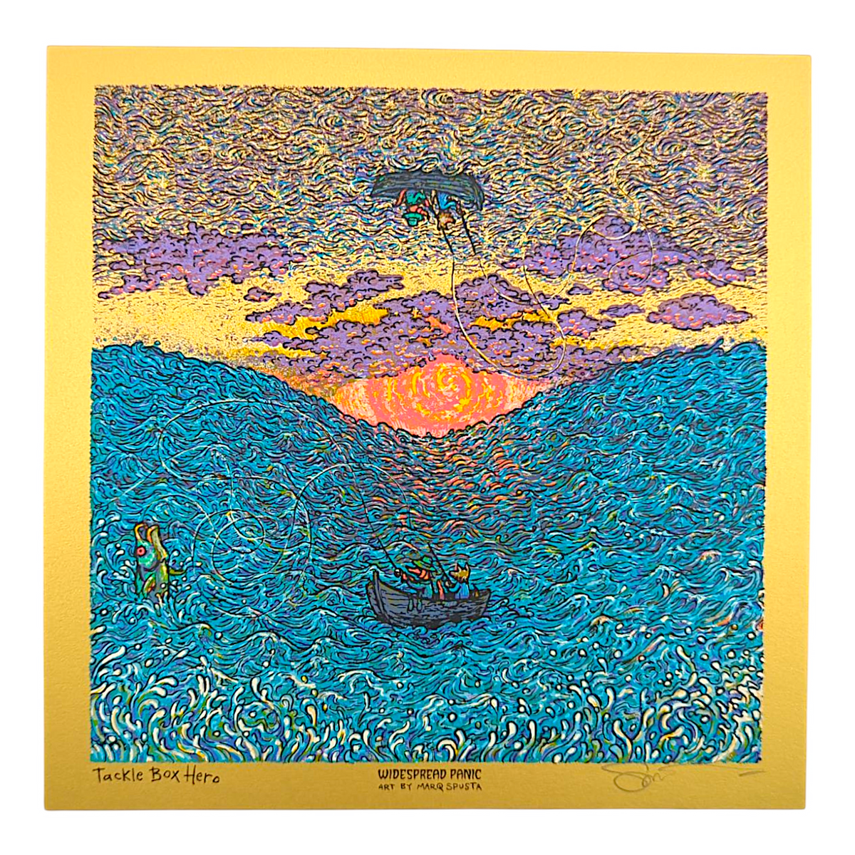 Marq Spusta "Tackle Box Hero" (Gold) Mini Print