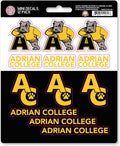 Adrian College Bulldogs 12-Piece Mini Decal Sticker Set, 5x6 Inch Sheet, Gift for football fans for any hard surfaces around home, automotive, personal items