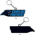 Carolina Panthers Bold Sporty Rubber Keychain - 5" Long x 3" Wide x 0.2" High