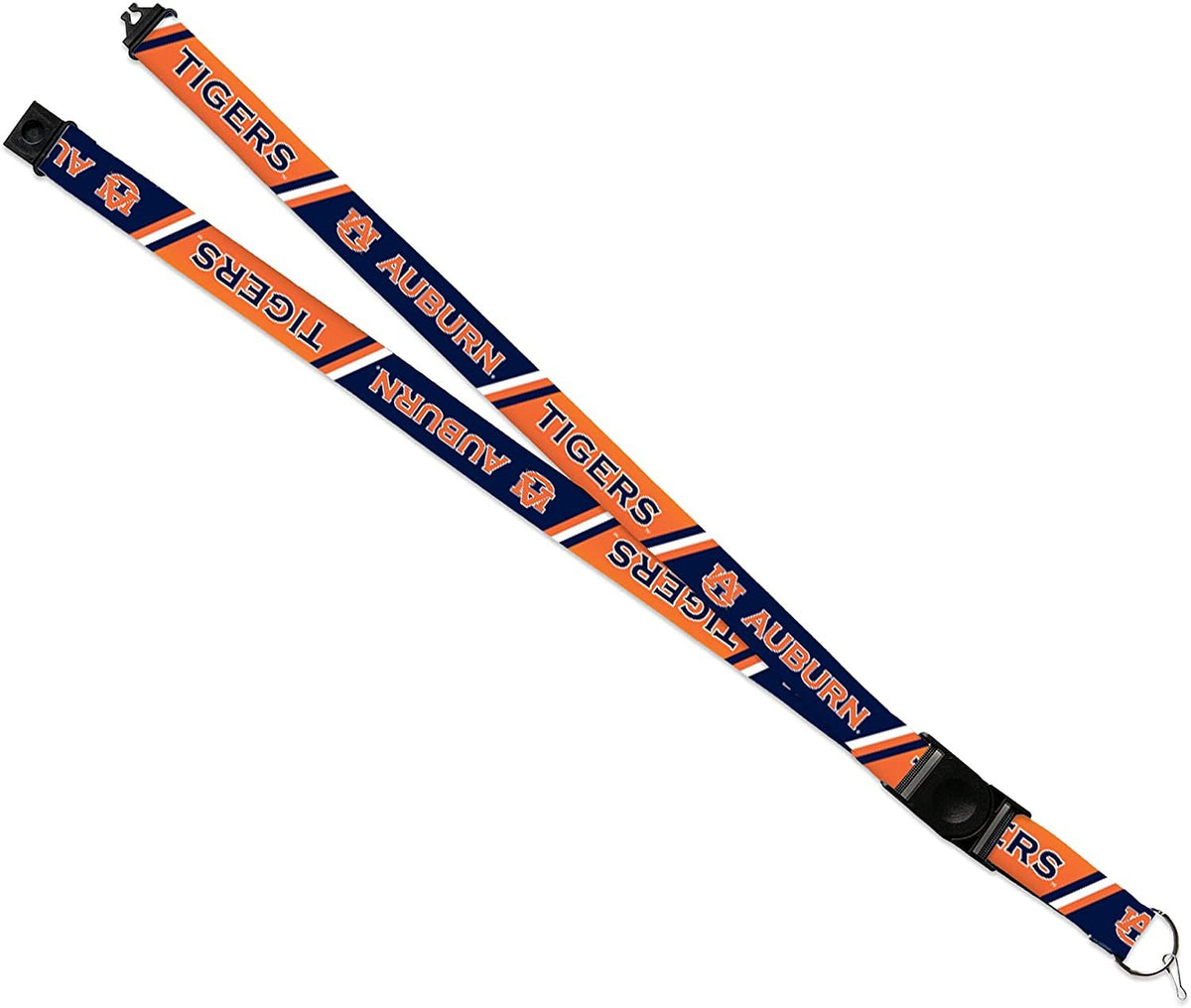 Auburn University Tigers Lanyard Keychain Double Sided 18 Inch Button Clip Safety Breakaway