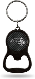 Orlando Magic Premium Solid Metal Keychain Bottle Opener, Carbon Fiber Design
