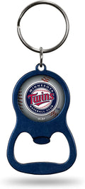 Minnesota Twins Premium Solid Metal Bottle Opener Keychain, Key Ring, Team Color