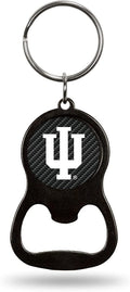 Indiana University Hoosiers Premium Solid Metal Keychain Bottle Opener, Carbon Fiber Design