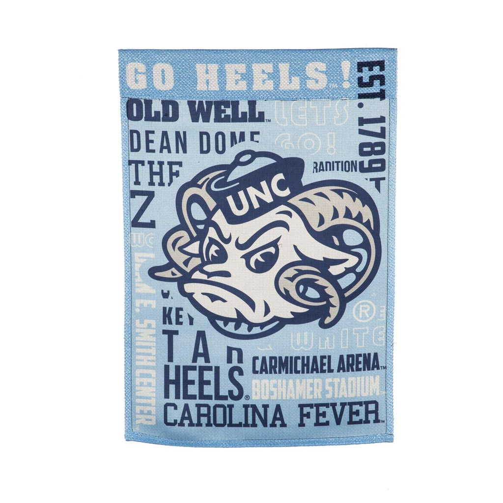 University of North Carolina Tar Heels Premium Double Sided Garden Flag Banner, Fan Rules Design, 13x18 Inch, Display Stand Sold Seperately, Officially Licensed