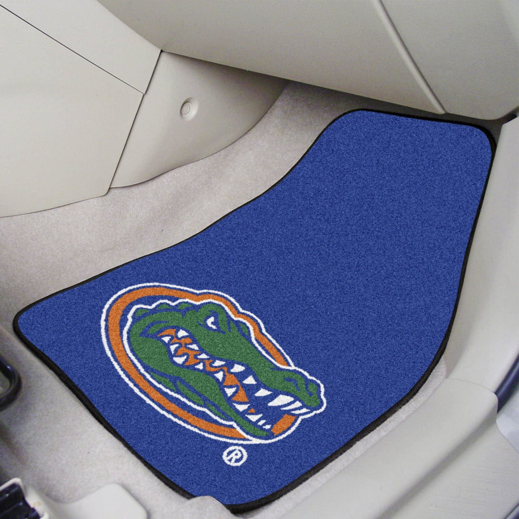 University of Florida Gators 2-Piece Vehicle Carpet Mat Set, Front Row Automotive Floor Mats, Non-Slip Backing, 18x27 Inch Each, Team Colors, Officially Licensed