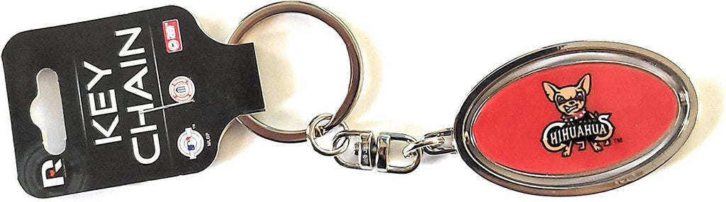 El Paso Chihuahuas Premium Metal Keychain, 2-Sided Spinner, Oval Fob