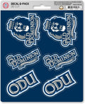 Old Dominion University Monarchs 6-Piece Decal Sticker Set, 5x6 Inch Sheet, Gift for football fans for any hard surfaces around home, automotive, personal items