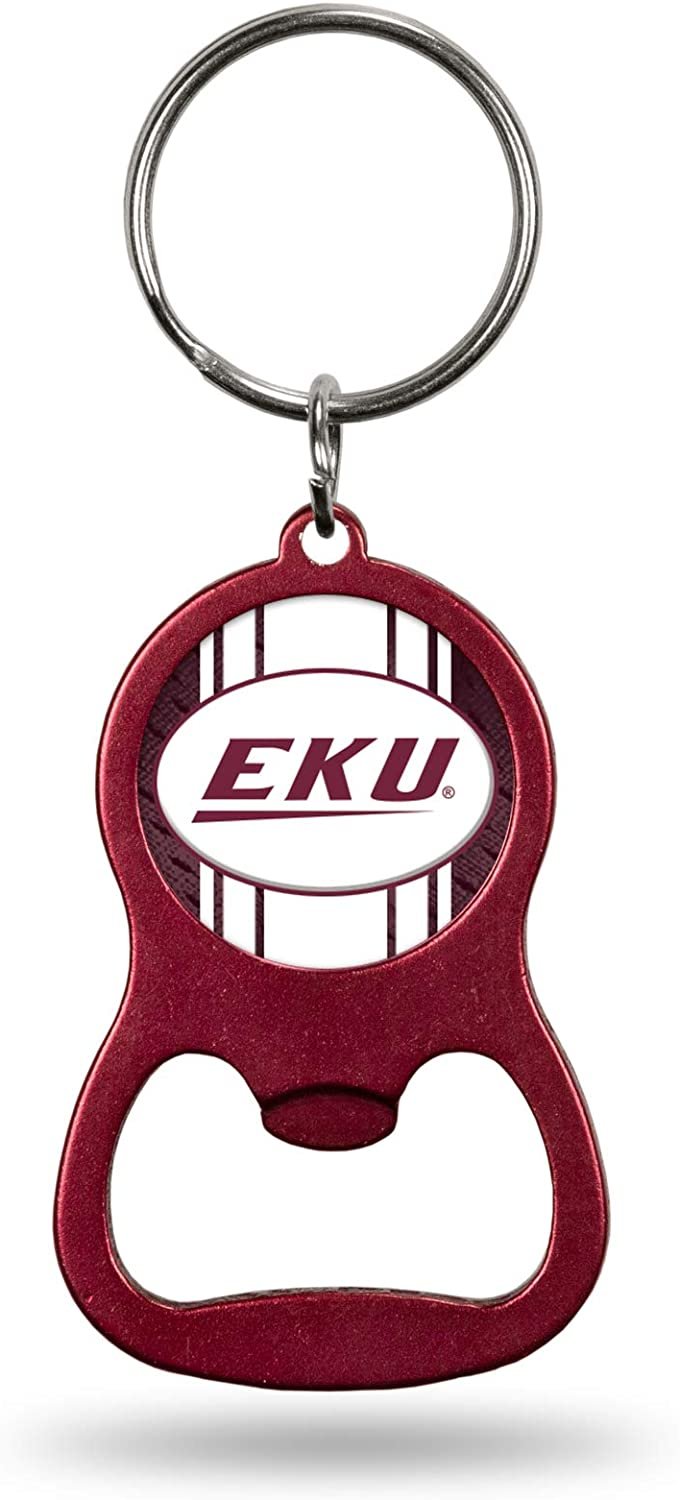 Eastern Kentucky University Colonels Premium Solid Metal Bottle Opener Keychain, Key Ring, Team Color