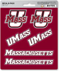 University of Massachusettes Umass Minutemen 6-Piece Decal Sticker Set, 5x6 Inch Sheet, Gift for football fans for any hard surfaces around home, automotive, personal items