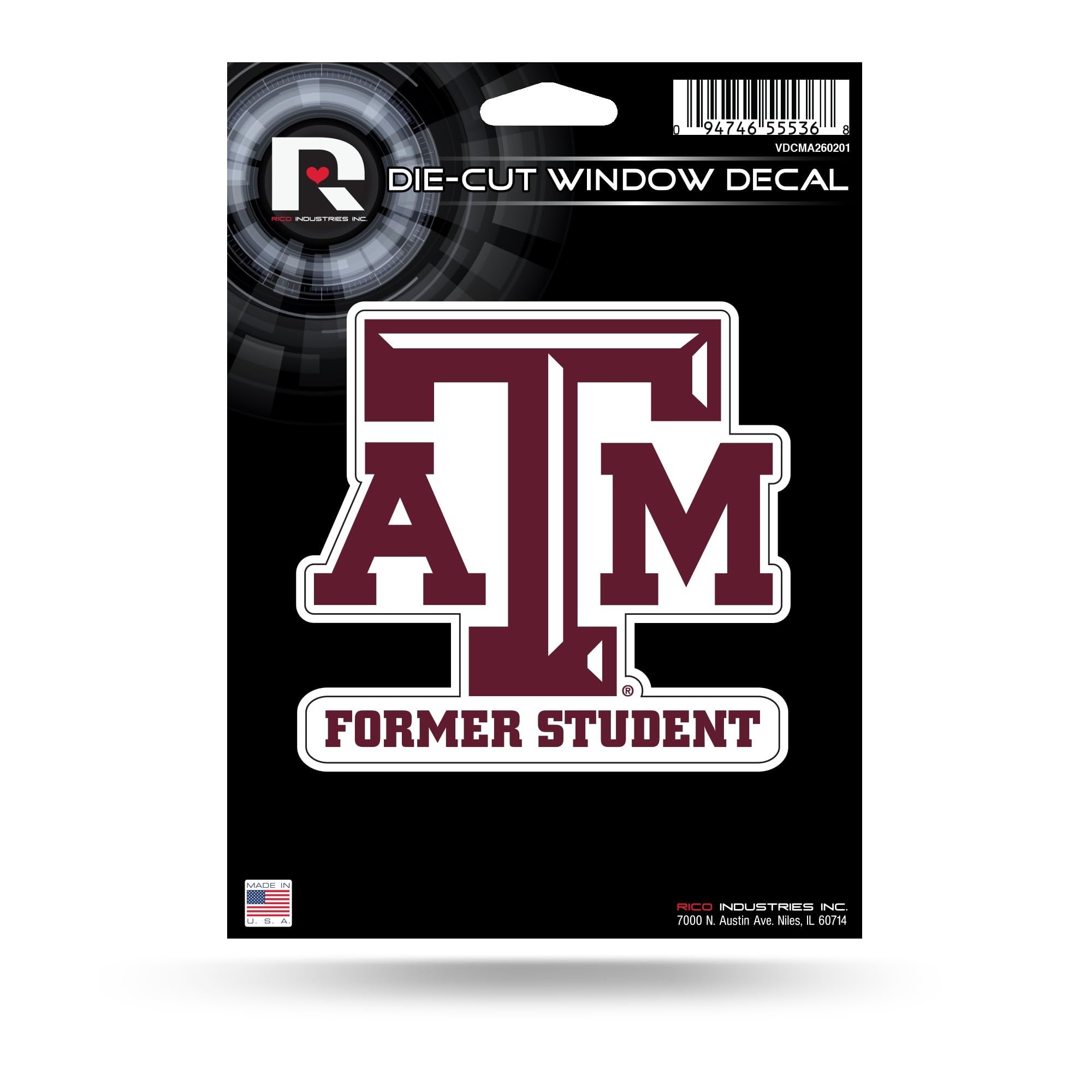 Texas A&M University Aggies Alumni 5 Inch Vinyl Die Cut Decal Sticker, Full Adhesive Backing, Peel & Stick