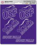 University of Sioux Falls Cougars 6-Piece Decal Sticker Set, 5x6 Inch Sheet, Gift for football fans for any hard surfaces around home, automotive, personal items