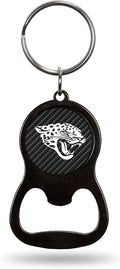 Jacksonville Jaguars Keychain Bottle Opener Carbon Fiber Design Metal Football