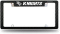 University of Central Florida Knights Metal License Plate Frame Chrome Tag Cover, 12x6 Inch, Carbon Fiber Design