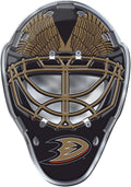 Anaheim Ducks Mask Auto Emblem, Aluminum Metal, Embossed Team Color, Raised Decal Sticker, Full Adhesive Backing