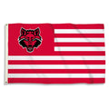 Arkansas State University Red Wolves 3x5 Feet Flag Banner, Stripes Design, Metal Grommets, Outdoor Use, Single Sided