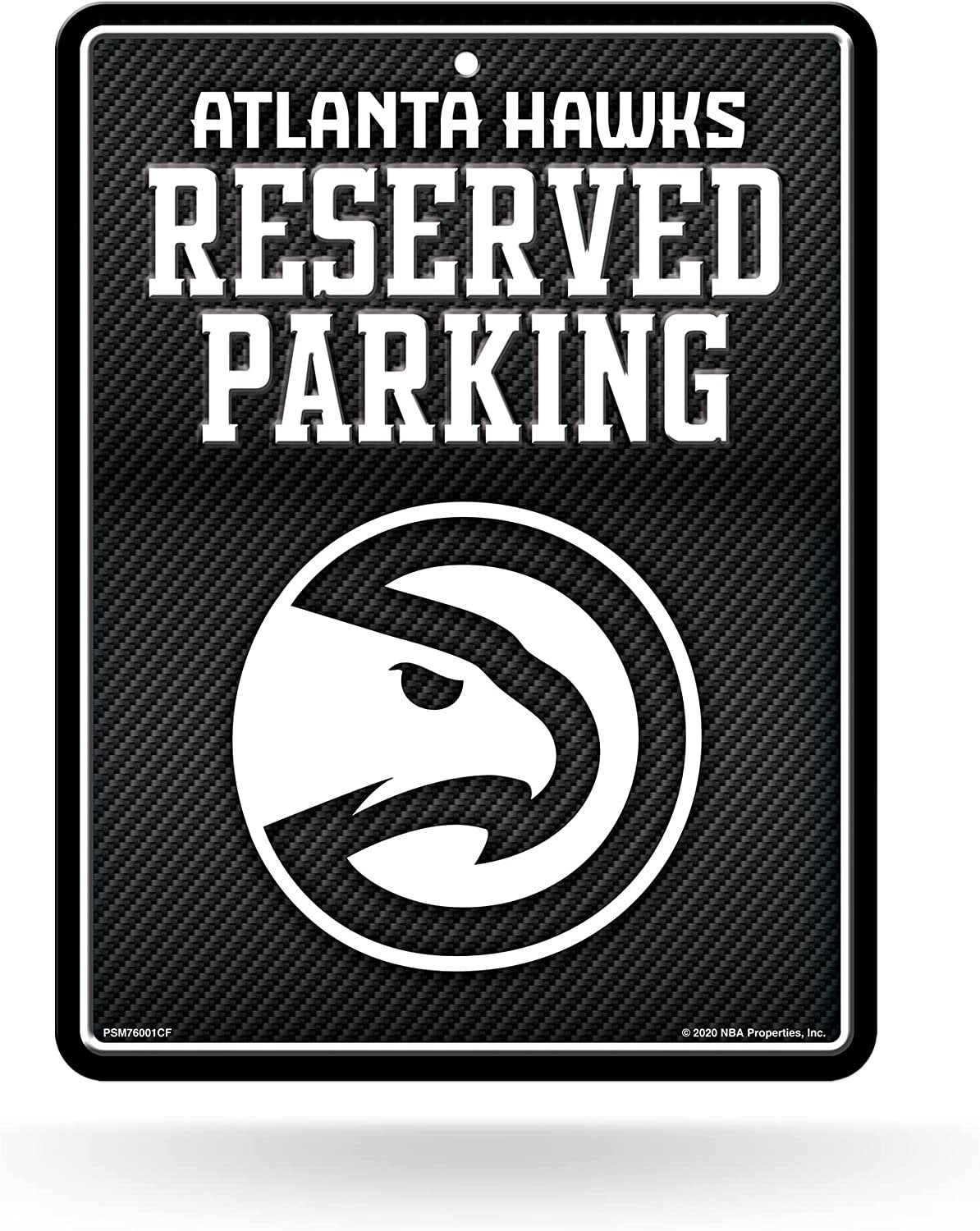 Atlanta Hawks Metal Parking Sign, Carbon Fiber Design 8.5x11 Inch