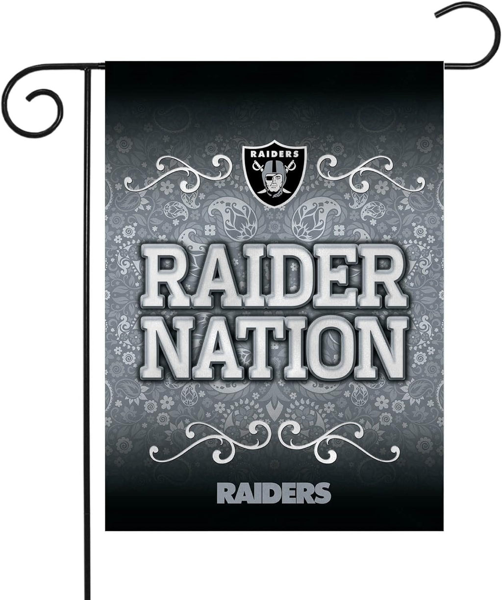 Las Vegas Raiders Premium Double Sided Garden Flag Banner, 13x18 Inch, Display Pole Sold Separately