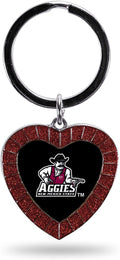 New Mexico State Aggies NCAA Rhinestone Heart Colored Keychain, Maroon, 3-inches in length
