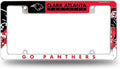 Clark Atlanta University Panthers Metal License Plate Frame Tag Cover, All Over Design, EZ View, Heavy Duty, 12x6 Inch