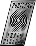 Portland Trail Blazers Auto Emblem, Silver Chrome Color, Raised Molded Shape Cut Plastic, Adhesive Tape Backing