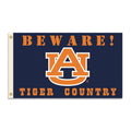 Auburn University Tigers 3x5 Feet Flag Banner, Beware Design, Metal Grommets, Outdoor Use, Single Sided