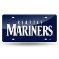 Seattle Mariners Laser Cut Tag License Plate, Blue Mirrored Acrylic Inlaid, 12x6 Inch