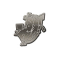 Southern Arkansas University Muleriders Solid Metal Auto Emblem, Antique Nickel Finish, Raised, Die Cut, 3.5 Inch, Adhesive Tape Backing