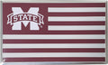 Mississippi State University Bulldogs Color Auto Emblem State Flag Design Aluminum Metal