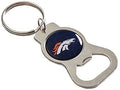 Denver Broncos Premium Solid Metal Bottle Opener Keychain, Silver Key Ring, Team Logo