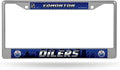 Edmonton Oilers Metal License Plate Frame Chrome Tag Cover, 12x6 Inch